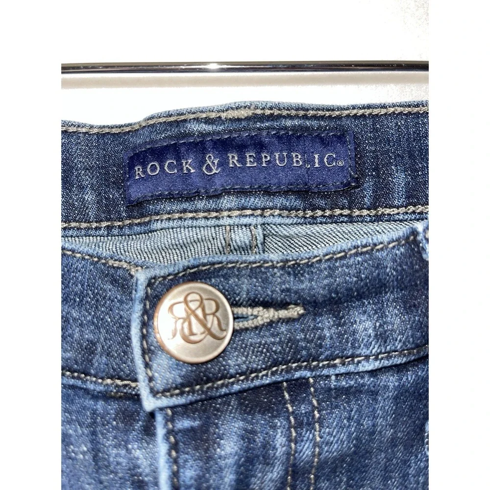 Rock Republic Bumpershoot Distressed Studded  Jean‎ Shorts Womens 6